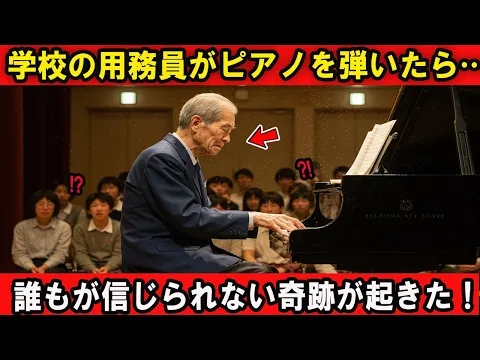 ただの警備員だと思っていた老人…ピアノを弾いた瞬間、会場が凍りついた!