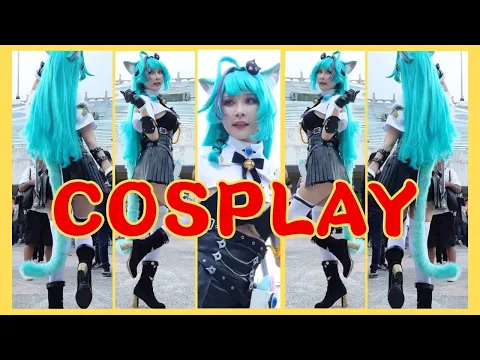 COSPLAY ️ 初音ミク?違う?猫耳と尻尾!このキャラは誰!? コスプレ 코스프레