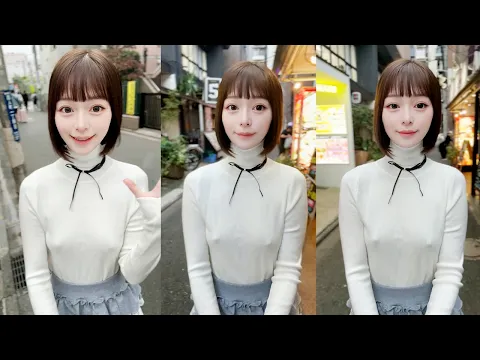 【ノーブラ散歩】韓国街をお散歩してみたよ