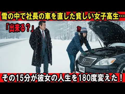 雪の中で社長の車を直した貧しい女子高生…その15分が彼女の人生を180度変えた!