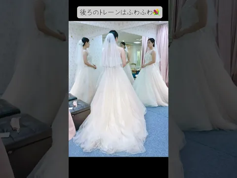 胸元のレースが美しいウェディングドレス #ウェディングレポ #ウェディングドレス #試着 #骨格ウェーブ #骨格ストレート #福岡 #北九州 #北九州市