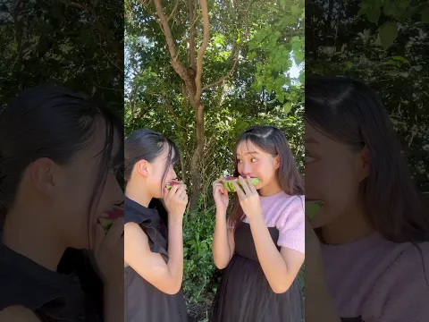 夏といえばスイカだよね#スイカ #watermelon #jk #jkの日常 #japan #夏 #summer #自然 #nature #sister