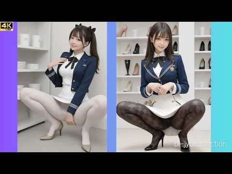 「Which do you prefer?」 beautiful receptionist’s argyle-patterned pantyhose or simple stockings?