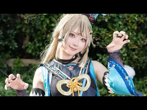 コスプレ へそ出し×美脚が魅せる健康的な美! 原神 綺良々の笑顔が最高に元気になれる 写真10枚