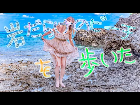 岩礁 岩だらけのビーチ歩いた ∇