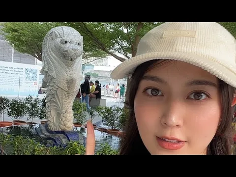 マーライオンまで歩くよ?本物は工事中!?⚠️高画質生配信