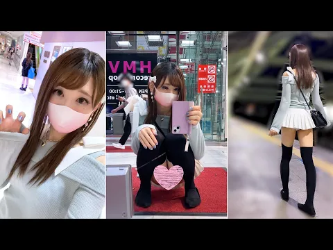 【外出】ニーハイが似合うエッチな超ミニスカート♥だけど見えそうで見えないギリギリを攻めてみた♡【パンチラ、よそきわちゅーぶ】